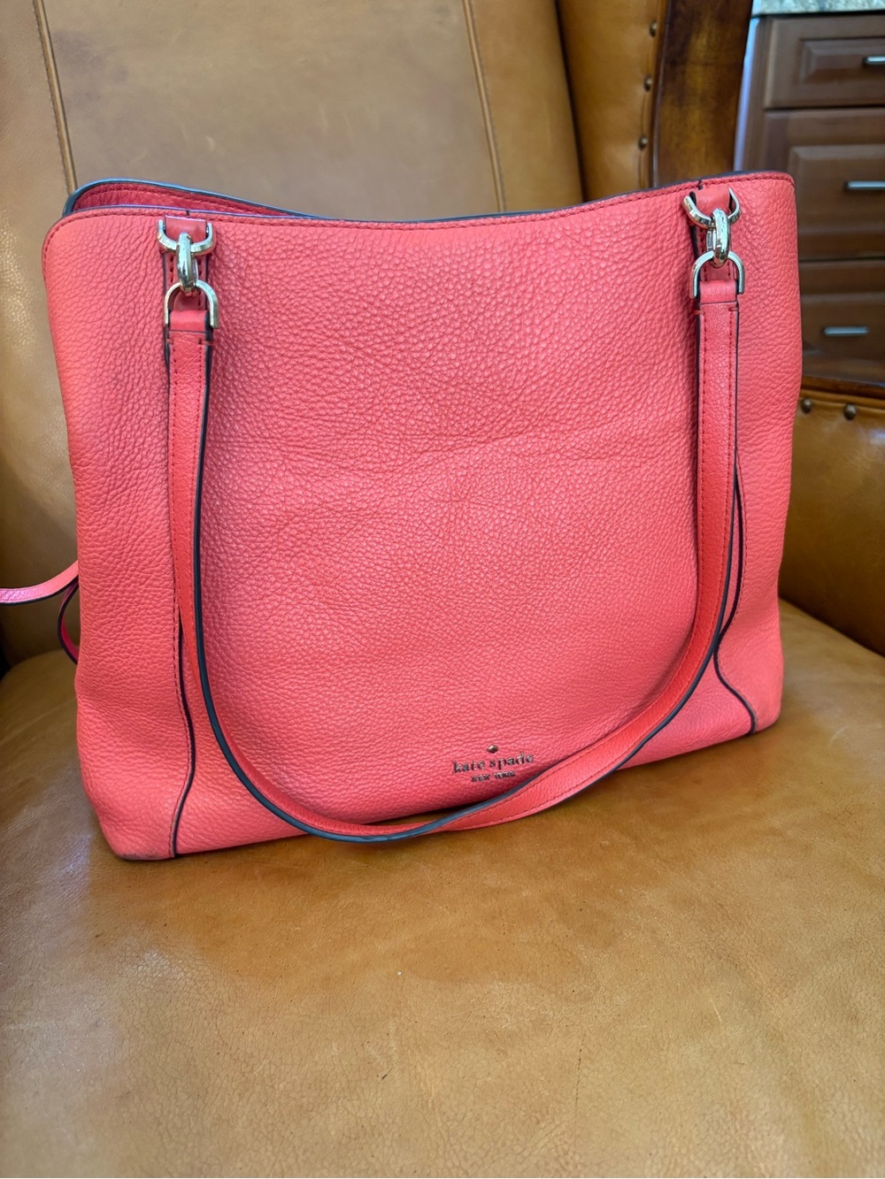 kate spade Coral Pebbled Leather Jackson Shoulder Bag